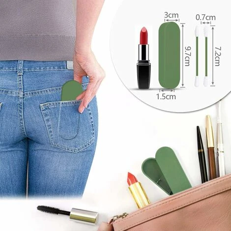 Boite à Coton Coton-tige Réutilisable, Coton-tige écologique Double Face écouvillon De Nettoyage D'oreille écouvillon Cosmétique Avec étui De Rangement (gris) 7 Boite à Coton Coton-tige Réutilisable, Coton-tige écologique Double Face écouvillon De Nettoyage D'oreille écouvillon Cosmétique Avec étui De Rangement (gris) – Image 5