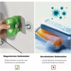 Lot De 3 Porte-Savon Magnétique à Ventouse Porte Savon Aimanté Douche Mural Acier Inoxydable Support Mural Sans Perçage Salle Bain Cuisine WC (3PCS-Cylindrique) 3, 1 X 1, 9 6 Cm -Wenko || Grohe || HOMCOM Soldes 96441716 5