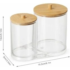 Distributeur Coton, Boite A Coton, Fabriqué En Matériau PS, Avec Couvercle En Bois (A) -Wenko || Grohe || HOMCOM Soldes 97015484 3