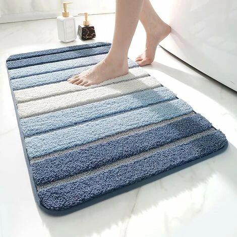 Tapis De Bain Antidérapant, Super Doux, Lavable En Machine, Absorbant, 50 X 80 Cm, (bleu) 3 Tapis De Bain Antidérapant, Super Doux, Lavable En Machine, Absorbant, 50 X 80 Cm, (bleu)
