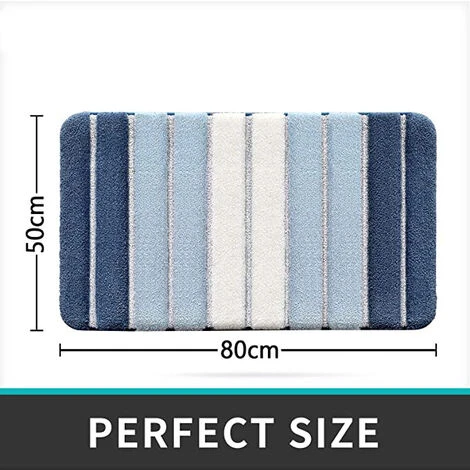Tapis De Bain Antidérapant, Super Doux, Lavable En Machine, Absorbant, 50 X 80 Cm, (bleu) 7 Tapis De Bain Antidérapant, Super Doux, Lavable En Machine, Absorbant, 50 X 80 Cm, (bleu) – Image 5