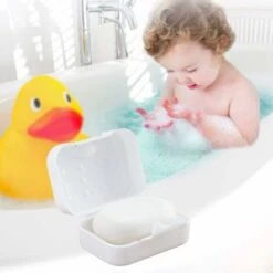 Luvadeyo Lot De 2 étuis De Savon De Voyage, Porte-savon De Voyage, étanche, Porte-savon Pour Extérieur, Randonnée, Voyage, Salle De Bain, Savon (blanc Et Bleu), Avec Mousse -Wenko || Grohe || HOMCOM Soldes 97261723 5