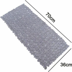 Tapis De Baignoire En Galets Tapis De Douche Antidérapants Avec Ventouses, Trous De Drainage Pour Baignoire 70 35Cm ------ Gris -Wenko || Grohe || HOMCOM Soldes 97447395 5