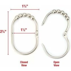 Anneaux De Douche Anneaux De Rideau De Douche Crochets De Rideau De Douche, Paquet De 12 Anneaux De Rideau De Douche Coulissants En Acier Inoxydable Tringle à Rideau De Douche 68 X 36 Mm -Wenko || Grohe || HOMCOM Soldes 97559801 3