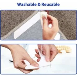 Ruban Adhésif Pour Tapis, 16 Pcs Double Face Lavable Amovible Butée De Tapis Agrippez Votre Tapis, Adhésif Antidérapant Anti-bouclement Pour Tapis D'angle Pour Sols En Bois Dur Et Carrelage -Wenko || Grohe || HOMCOM Soldes 97629760 3