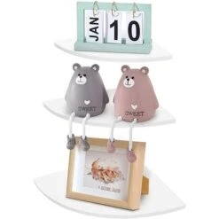 étagère Murale D'angle Blanc étagère D'angle Flottante à 3 Niveaux étagère Murale étagère Murale étagère De Rangement Murale étagères Meubles De Maison Décoration De Bureau Poids De Roulement 5 Kg Et -Wenko || Grohe || HOMCOM Soldes 97634899 3