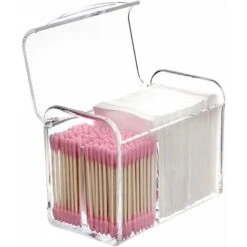 Distributeur De Support Qtip Pour Boule De Coton, Coton-tige, Tampons Ronds En Coton, Fil Dentaire, Bocaux D'apothicaire En Plastique à 3 Compartiments, Organisation Et Rangement De La Salle De Bain,