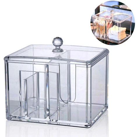 Distributeur De Support De Tampon De Coton Stockage De Boules De Coton Et D'écouvillons Avec Couvercle Organisateur Rond En Coton Acrylique Transparent 3 Distributeur De Support De Tampon De Coton Stockage De Boules De Coton Et D'écouvillons Avec Couvercle Organisateur Rond En Coton Acrylique Transparent
