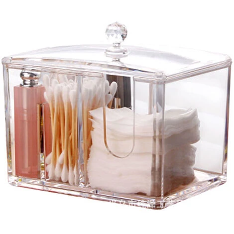 Distributeur De Support De Tampon De Coton Stockage De Boules De Coton Et D'écouvillons Avec Couvercle Organisateur Rond En Coton Acrylique Transparent 4 Distributeur De Support De Tampon De Coton Stockage De Boules De Coton Et D'écouvillons Avec Couvercle Organisateur Rond En Coton Acrylique Transparent – Image 2