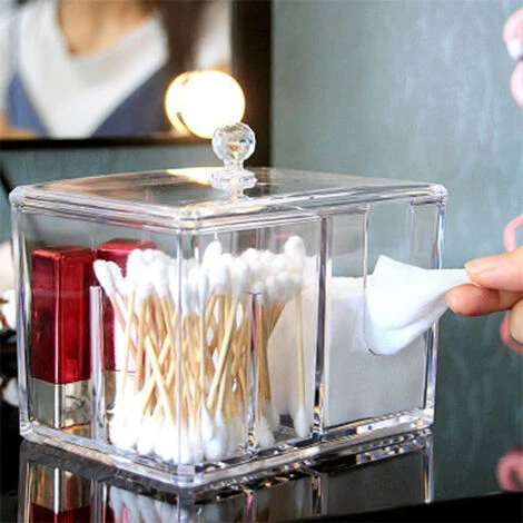 Distributeur De Support De Tampon De Coton Stockage De Boules De Coton Et D'écouvillons Avec Couvercle Organisateur Rond En Coton Acrylique Transparent 5 Distributeur De Support De Tampon De Coton Stockage De Boules De Coton Et D'écouvillons Avec Couvercle Organisateur Rond En Coton Acrylique Transparent – Image 3