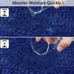 Lot De 2 Tapis De Bain Antidérapants En Microfibre Douce Haute Densité Absorbant L'eau Tapis De WC Tapis De Salle De Bain,Dolaso -Wenko || Grohe || HOMCOM Soldes 98770363 4